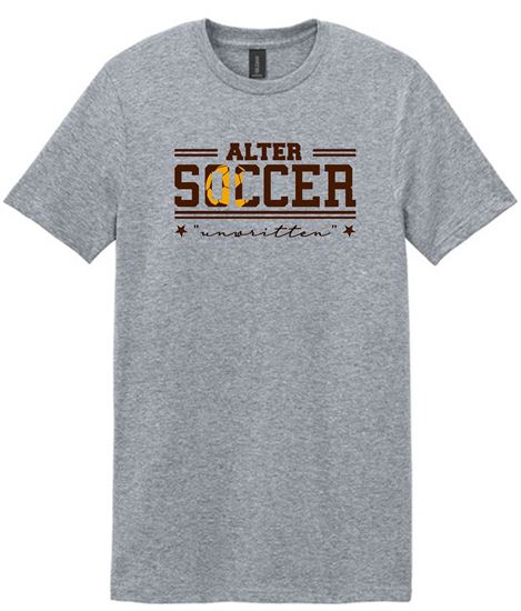 Picture of Alter Girls Soccer - Adult/Unisex - Softstyle Short Sleeve Tee by Gildan 64000 - Sports Grey or White (Logo 2)