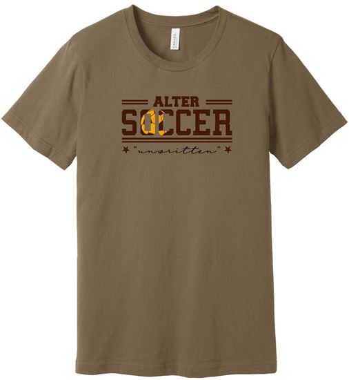 Picture of Alter Girls Soccer - Adult/Unisex - Jersey Short Sleeve Tee by Bella+Canvas BC3001 - Vintage Brown (Logo 2)