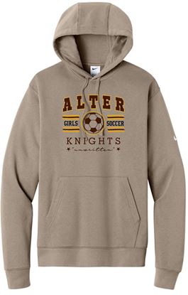 Picture of Alter Girls Soccer - Adult/Unisex - Fleece Pullover Hoodie by Nike NKDR1499 - Khaki (Logo 1)