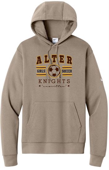 Picture of Alter Girls Soccer - Adult/Unisex - Fleece Pullover Hoodie by Nike NKDR1499 - Khaki (Logo 1)
