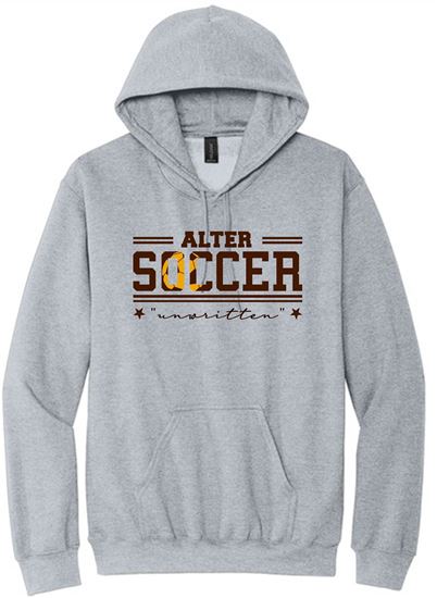 Picture of Alter Girls Soccer - Adult/Unisex - Softstyle Midweight Pullover Hooded Sweatshirt by Gildan SF500 - Savanna Brown, Sports Grey, or White (Logo 2)