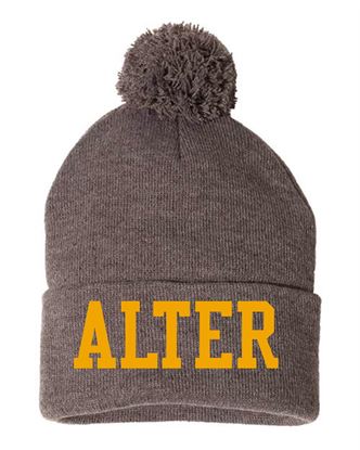 Picture of Alter Girls Soccer - Pom Knit Hat by Sportsman SP15 - Gold or Heather Brown