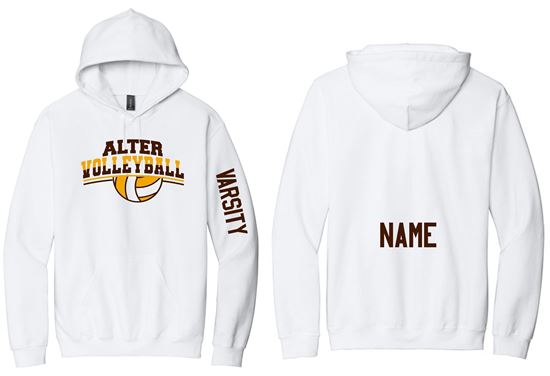Picture of Alter Girls Volleyball - Player/Team Hoodie - Adult/Unisex - Softstyle Midweight Pullover Hooded Sweatshirt by Gildan SF500 - Ash or White