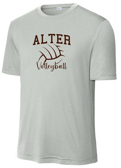 Picture of Alter Girls Volleyball  - Adult/Unisex -  Dri Fit Short Sleeve Team Practice Tee by Sport Tek ST350 - Silver (P2)