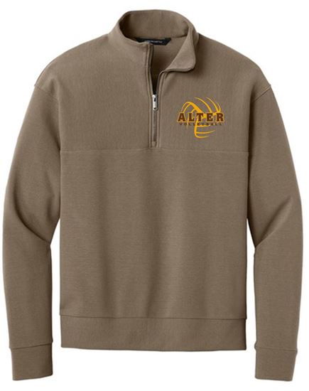 Picture of Alter Girls Volleyball - Adult/Unisex - Linear Texture 1/4 Zip by Mercer+Meetle MM3040 - Warm Taupe