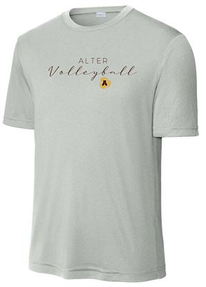Picture of Alter Girls Volleyball  REQUIRED VARSITY ONLY - Adult/Unisex -  Dri Fit Short Sleeve Team Practice Tee by Sport Tek ST350 - Silver (P2)