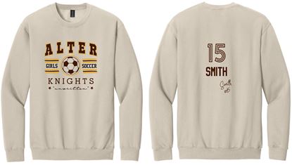 Picture of Alter Girls Soccer - Adult/Unisex - Softstyle Crewneck Sweatshirt by Gildan SF000 -  Sand, Sports Grey, or White (Logo 1)