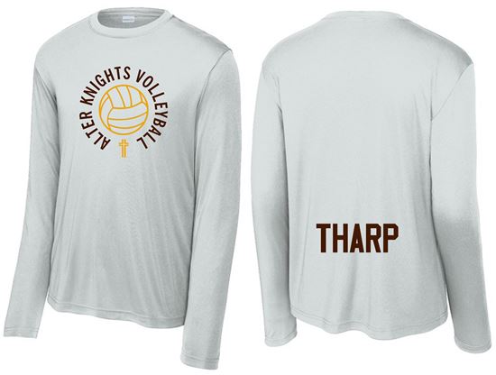 Picture of Alter Girls Volleyball - REQUIRED - Adult/Unisex -  Team Warm Up Dri Fit Long Sleeve Tee by Sport-Tek ST350LS - Silver Grey