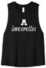 Picture of Alter Lancerettes - Ladies - Racerback Cropped Tank w/ Glitter Logo by Bella+Canvas BC6682 - Athletic Heather or Solid Black Blend