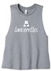Picture of Alter Lancerettes - Ladies - Racerback Cropped Tank w/ Glitter Logo by Bella+Canvas BC6682 - Athletic Heather or Solid Black Blend