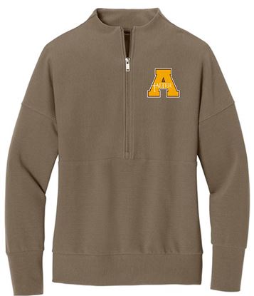 Picture of Alter Lancerettes - Ladies - Women's Linear Texture 1/4 Zip by Mercer+Mettle MM3041 - Warm Taupe
