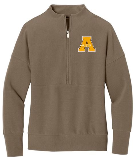 Picture of Alter Lancerettes - Ladies - Women's Linear Texture 1/4 Zip by Mercer+Mettle MM3041 - Warm Taupe