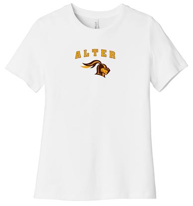 Picture of Clearnance! Alter High School  - Ladies - Jersey Short Sleeve Tee w/ Logo Choice by Bella+Canvas BC6400 - White 3 left!
