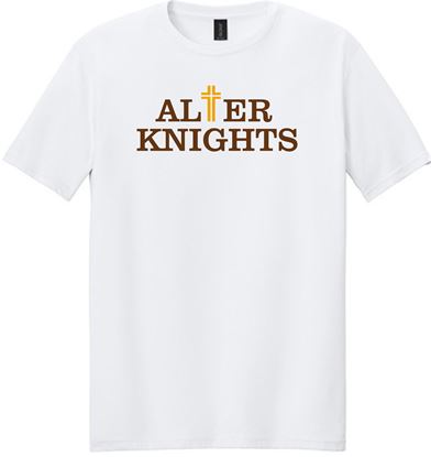 Picture of Clearance! Alter High School - Adult/Unisex - Jersey Short Sleeve Tee w/ Logo Choice by Bella + Canvas BC3001 - White 4 Left!