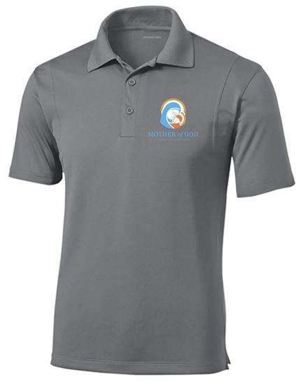 Picture of Mother of God - Adult/Unisex - Short Sleeve Polo by Sport Tek ST650 - Blue Lake or Concrete