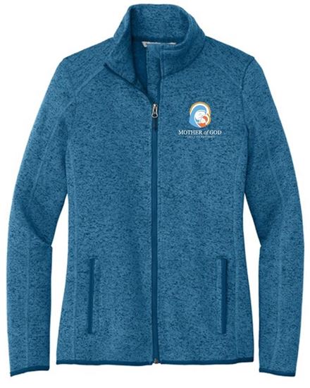 Picture of Mother of God - Ladies - Full Zip Sweater Fleece Jacket by Port Authority - L232 - Medium Blue Heather