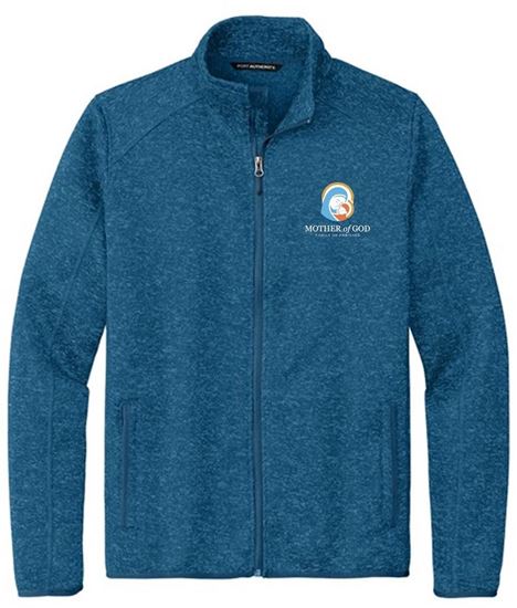 Picture of Mother of God - Adult/Unisex - Full Zip Sweater Fleece Jacket by Port Authority F232 - Medium Blue Heather