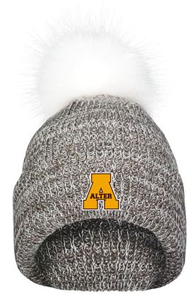 Picture of Alter - Faux Fur Pom Beanie  By Pacific Headwear P604K - Brown/ White Specks