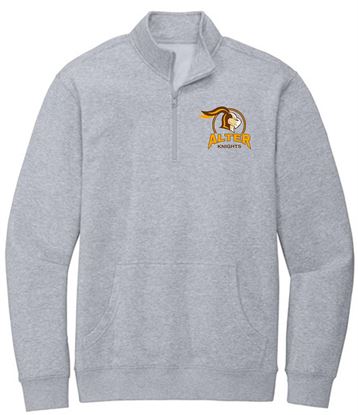 Picture of Clearance!  Alter High School Adult/Unisex -  V.I.T. 1/4 Fleece Pullover by District - DT6101 - Light Heather Grey 1 Left! AXL