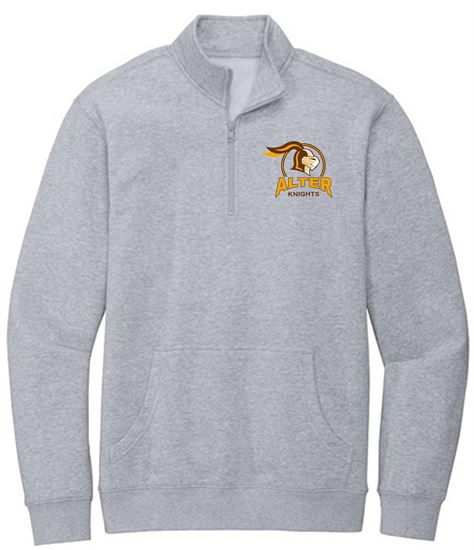 Picture of Clearance!  Alter High School Adult/Unisex -  V.I.T. 1/4 Fleece Pullover by District - DT6101 - Light Heather Grey 1 Left! AXL