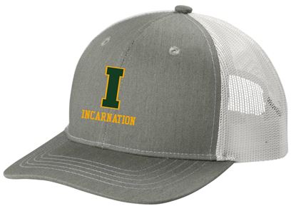 Picture of Incarnation - Youth -  Snapback Trucker Cap by Port Authority YC402 - Heather Grey/White