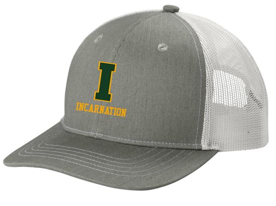 Picture of Incarnation - Youth -  Snapback Trucker Cap by Port Authority YC402 - Heather Grey/White