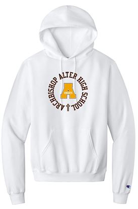 Picture of Alter High School - Adult/Unisex - Powerblend Hooded Sweatshirt w/ LOGO CHOICE by Champion S700 - White