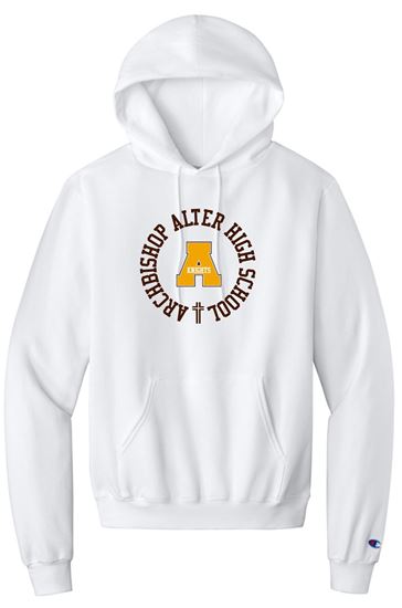 Picture of Alter High School - Adult/Unisex - Powerblend Hooded Sweatshirt w/ LOGO CHOICE by Champion S700 - White