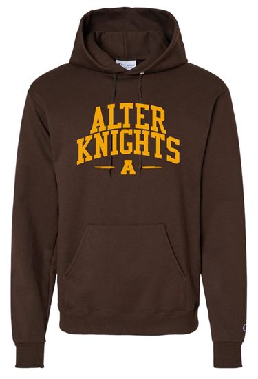 Picture of Alter High School - Adult/Unisex - Powerblend Hooded Sweatshirt w/ Logo Choice by Champion S700 - Brown