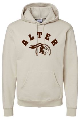 Picture of Alter High School - Adult/Unisex - Powerblend Hooded Sweatshirt w/ Logo Choice by Champion S700 - Sand