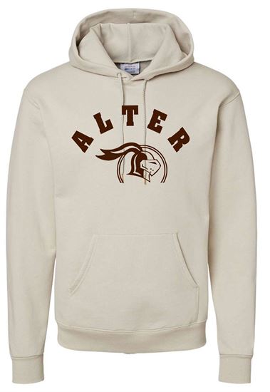 Picture of Alter High School - Adult/Unisex - Powerblend Hooded Sweatshirt w/ Logo Choice by Champion S700 - Sand