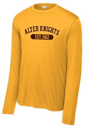 Picture of Alter High School - Adult/Unisex - Dri Fit Long Sleeve Tee w/ LOGO CHOICE by Sport-Tek ST350LS - Gold