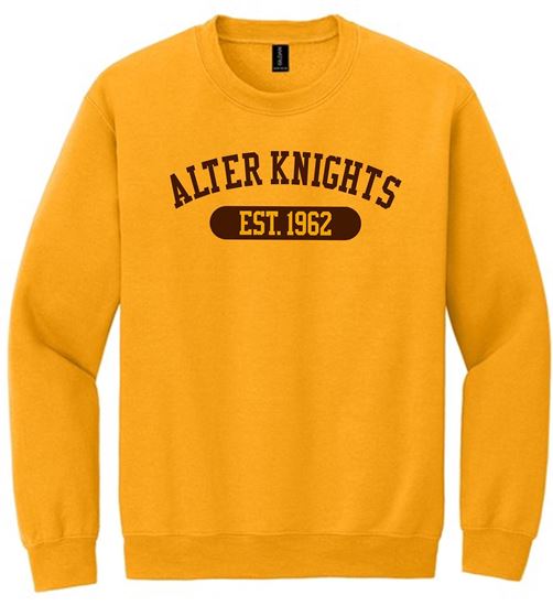 Picture of Alter High School - Adult/Unisex - Heavyblend Crewneck Sweatshirt w/ LOGO CHOICE by Gildan 18000 - Gold