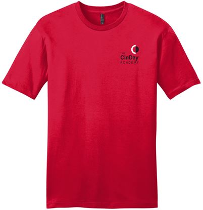 Picture of The CinDay Academy - Youth & Adult/Unisex - Short Sleeve Tee w/ Left Chest Logo by District DT6000(Y) - Black, Grey Frost, Red, or White