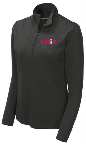 Picture of NEW!! Chix - Ladies - Women's Endeavor 1/2-Zip Pullover by Sport Tek LST469 - Black