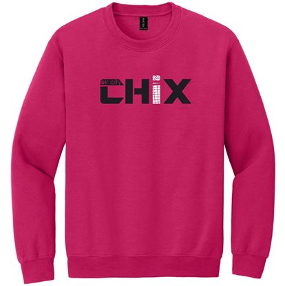 Picture of CHIX - Youth & Adult/Unisex - Team Gear Crewneck by Gildan PC90Y/18000(B) - Black, Heliconia/Sangria, Sports Grey, or White