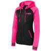 Picture of CHiX - Ladies - Sport Wick Varsity Fleece Full-Zip Hooded Jacket by Sport Tek LST236 - Black/Pink or Black/Grey