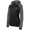 Picture of CHiX - Ladies - Sport Wick Varsity Fleece Full-Zip Hooded Jacket by Sport Tek LST236 - Black/Pink or Black/Grey