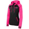 Picture of CHiX - Ladies - Sport Wick Varsity Fleece Full-Zip Hooded Jacket by Sport Tek LST236 - Black/Pink or Black/Grey