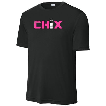Picture of CHiX - Youth & Adult/Unisex - Dri Fit Tee by Sports Tek (Y)ST350 - Pink & White Logo