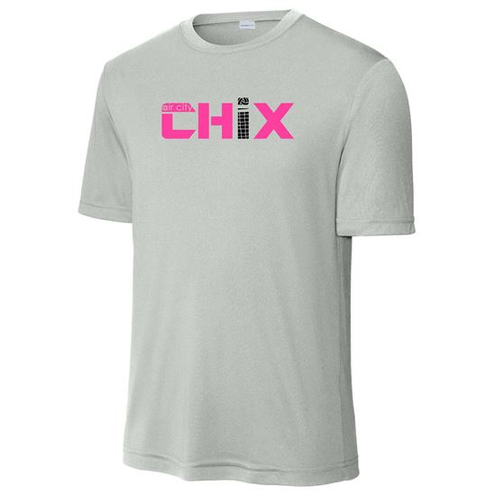 Picture of CHiX - Youth & Adult/Unisex - Dri Fit Tee by Sports Tek (Y)ST350 - Pink & Black Logo