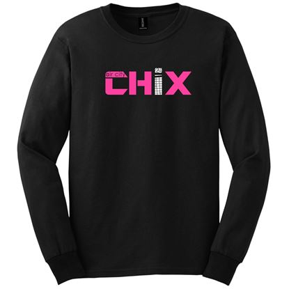Picture of CHiX - Youth & Adult/Unisex - Long Sleeve Tees  5400B/G2400 - Pink & White Logo