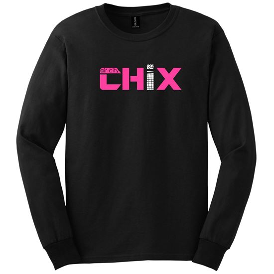 Picture of CHiX - Youth & Adult/Unisex - Long Sleeve Tees  5400B/G2400 - Pink & White Logo