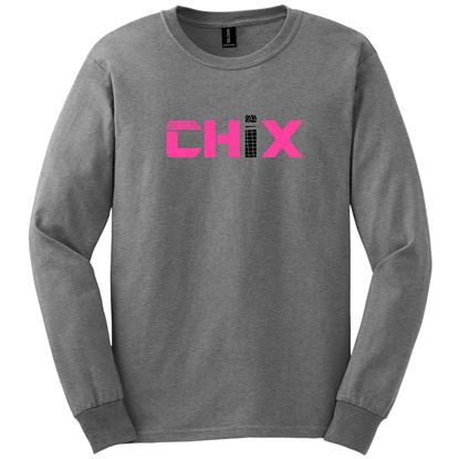 Picture of CHiX - Youth & Adult/Unisex - Long Sleeve Tees  5400B/G2400 - Pink & Black Logo