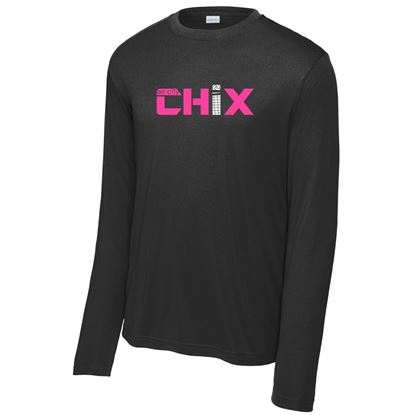 Picture of CHiX - Youth & Adult/Unisex - Dri Fit Long Sleeve by Sports Tek (Y)ST350LS - Pink & White Logo