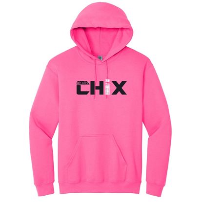Picture of CHiX - Youth & Adult/Unisex - Hooded Sweatshirt 18500(B) - Black & White Logo