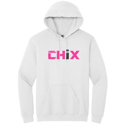 Picture of CHiX - Youth & Adult/Unisex - Hooded Sweatshirt 18500(B) - Pink & Black Logo