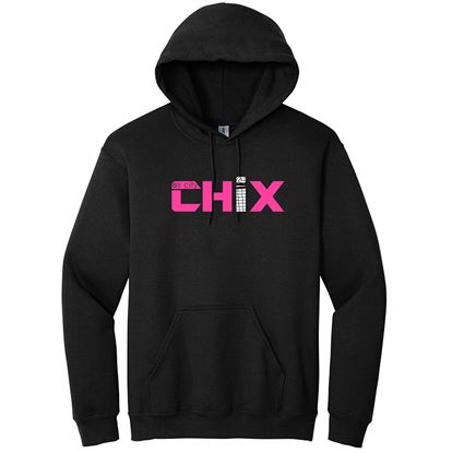 Picture of CHiX -  Youth & Adult/Unisex - Hooded Sweatshirt 18500(B) - Pink & White Logo