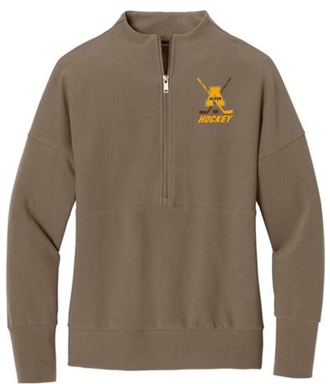 Picture of Alter Hockey - Ladies - Women's Linear Texture 1/4 Zip by Mercer+Mettle MM3041 - Warm Taupe